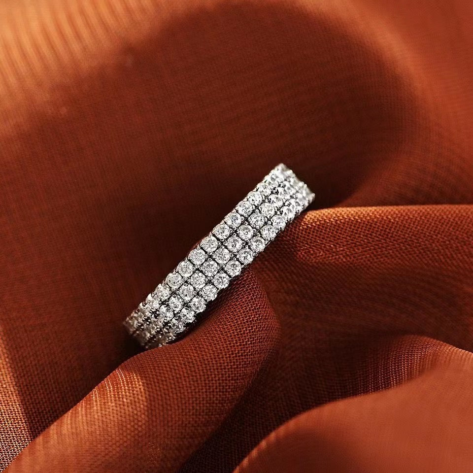 Luxury Pave Eternity Wedding Band For Women