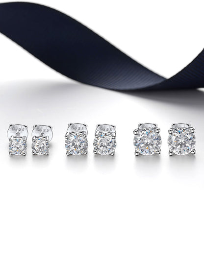 Ahabobo Moissanite Brilliant Stud Earrings for Women Men