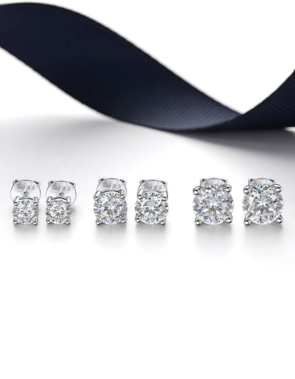 Ahabobo Moissanite Brilliant Stud Earrings for Women