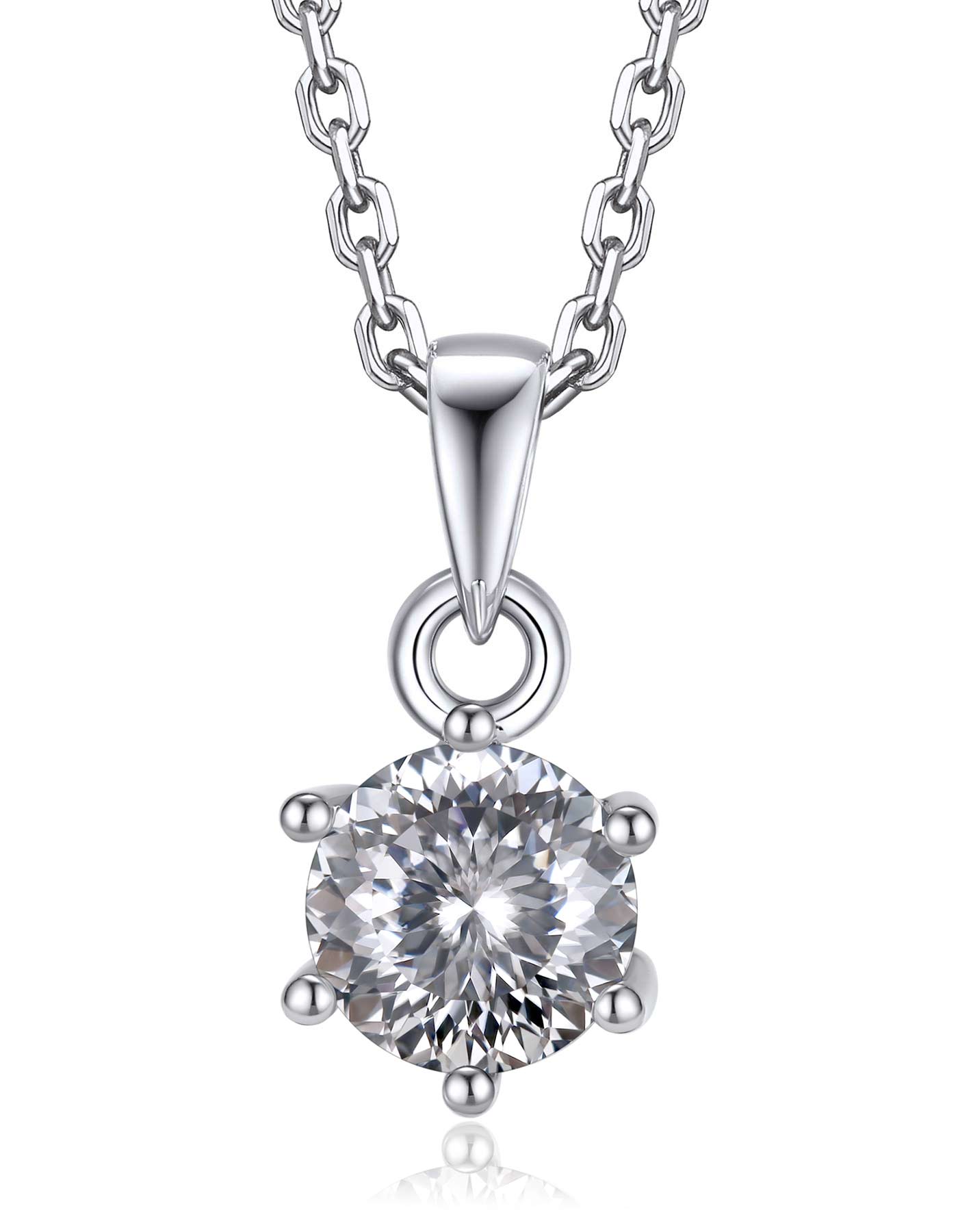 Ahabobo Sterling Silver Birthstone Moissanite Necklace For Women