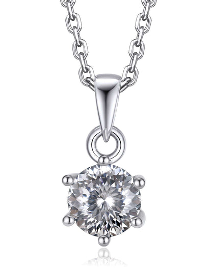 Ahabobo Sterling Silver Birthstone Moissanite Necklace For Women