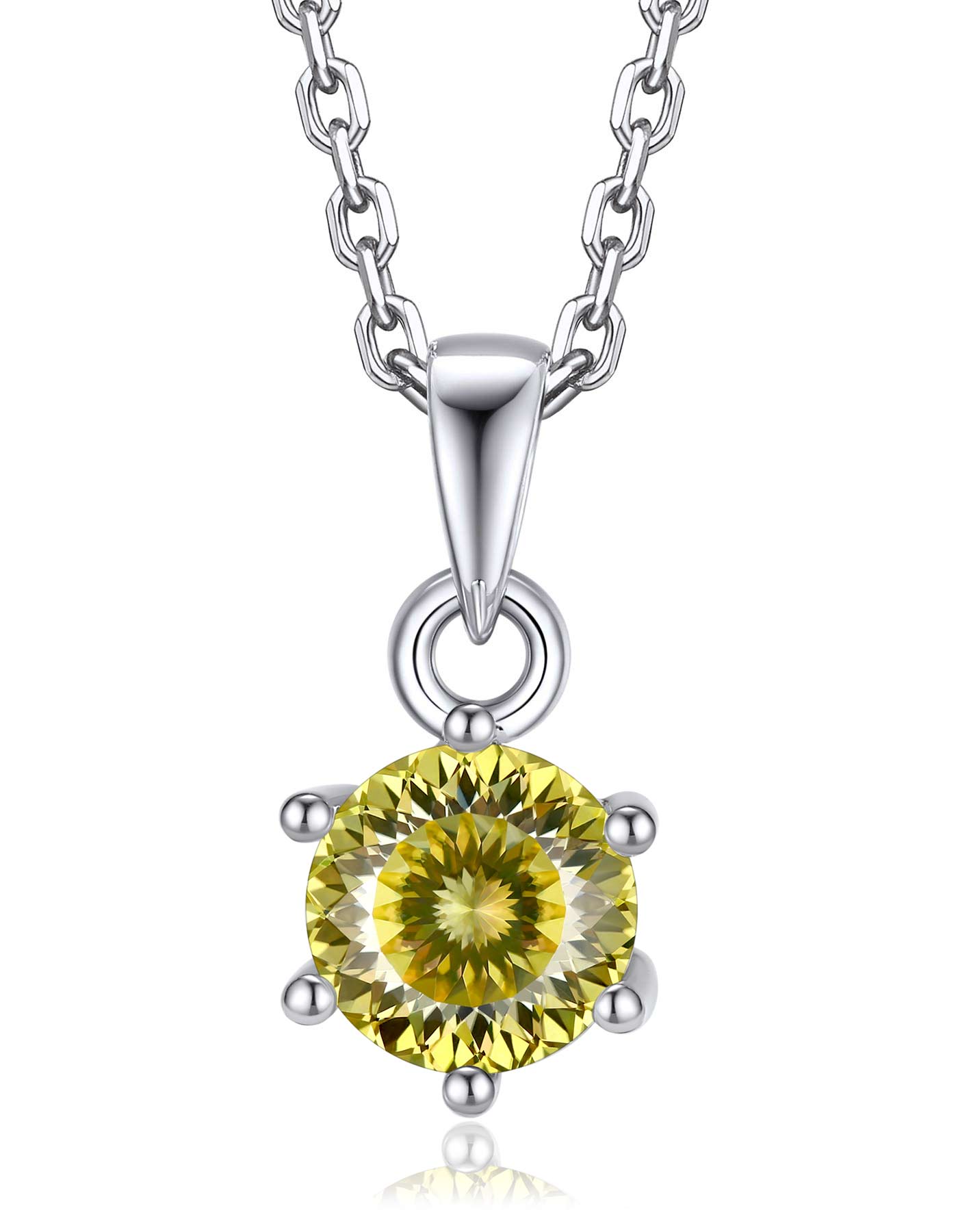 Ahabobo Sterling Silver Birthstone Moissanite Necklace For Women