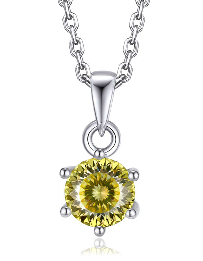 Ahabobo Sterling Silver Birthstone Moissanite Necklace For Women