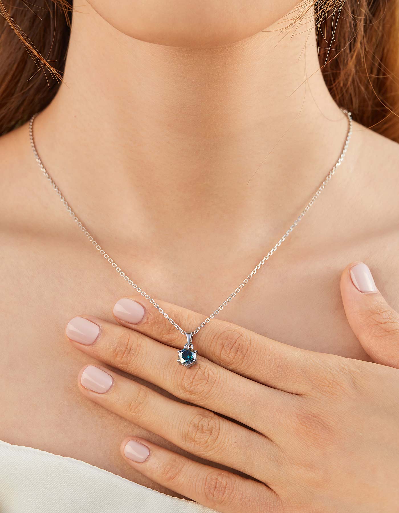 Ahabobo Sterling Silver Birthstone Moissanite Necklace For Women