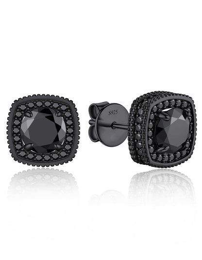 Ahabobo Cushion Cut Moissanite Earrings Halo Studs For Women