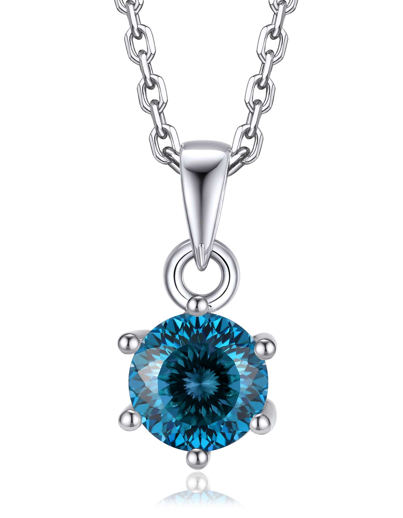 Ahabobo Sterling Silver Birthstone Moissanite Necklace For Women