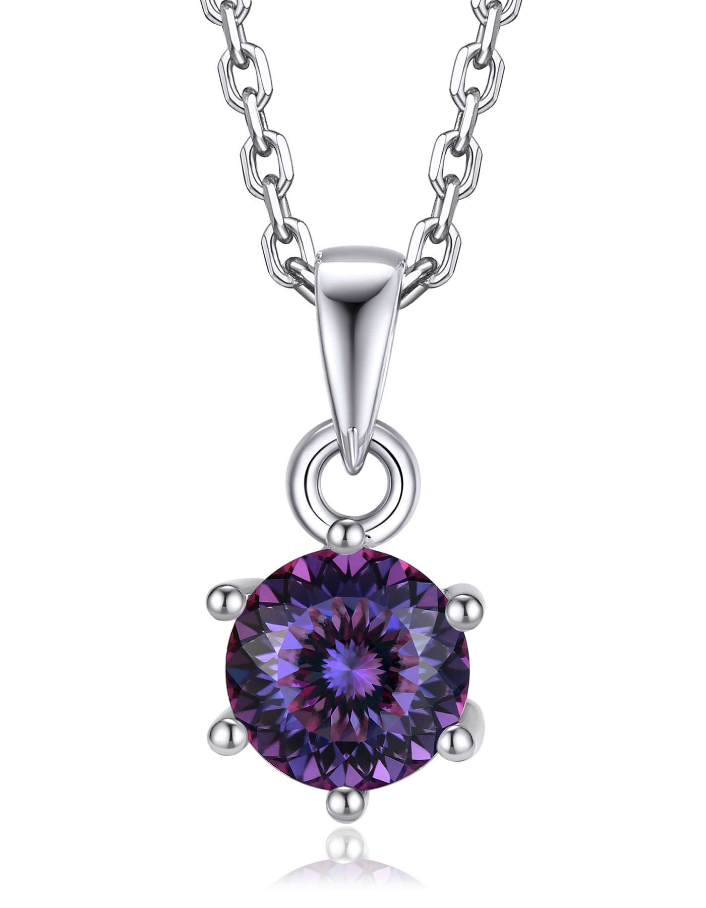 Ahabobo Sterling Silver Birthstone Moissanite Necklace For Women