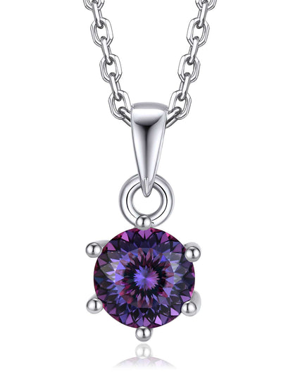 Ahabobo Sterling Silver Birthstone Moissanite Necklace For Women