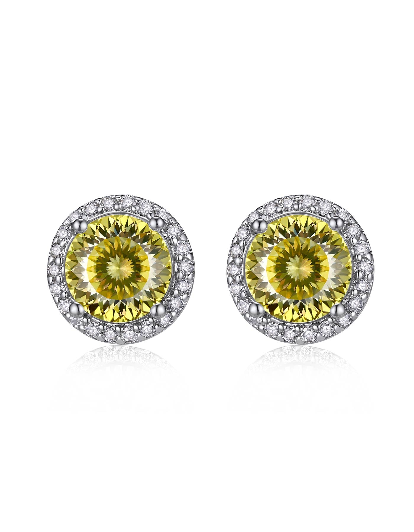 Ahabobo Birthstone Moissanite Halo Stud Earrings for Women
