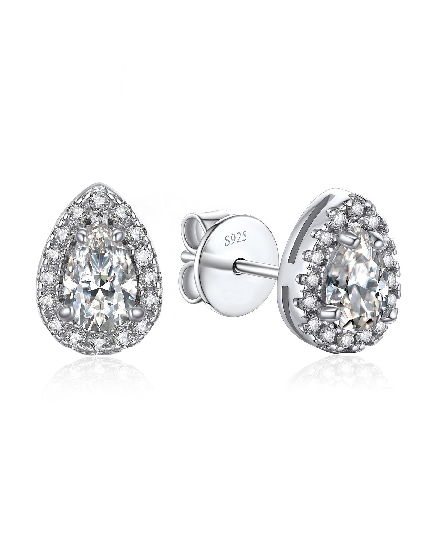 Ahabobo Pear Cut Moissanite Stud Earrings For Women