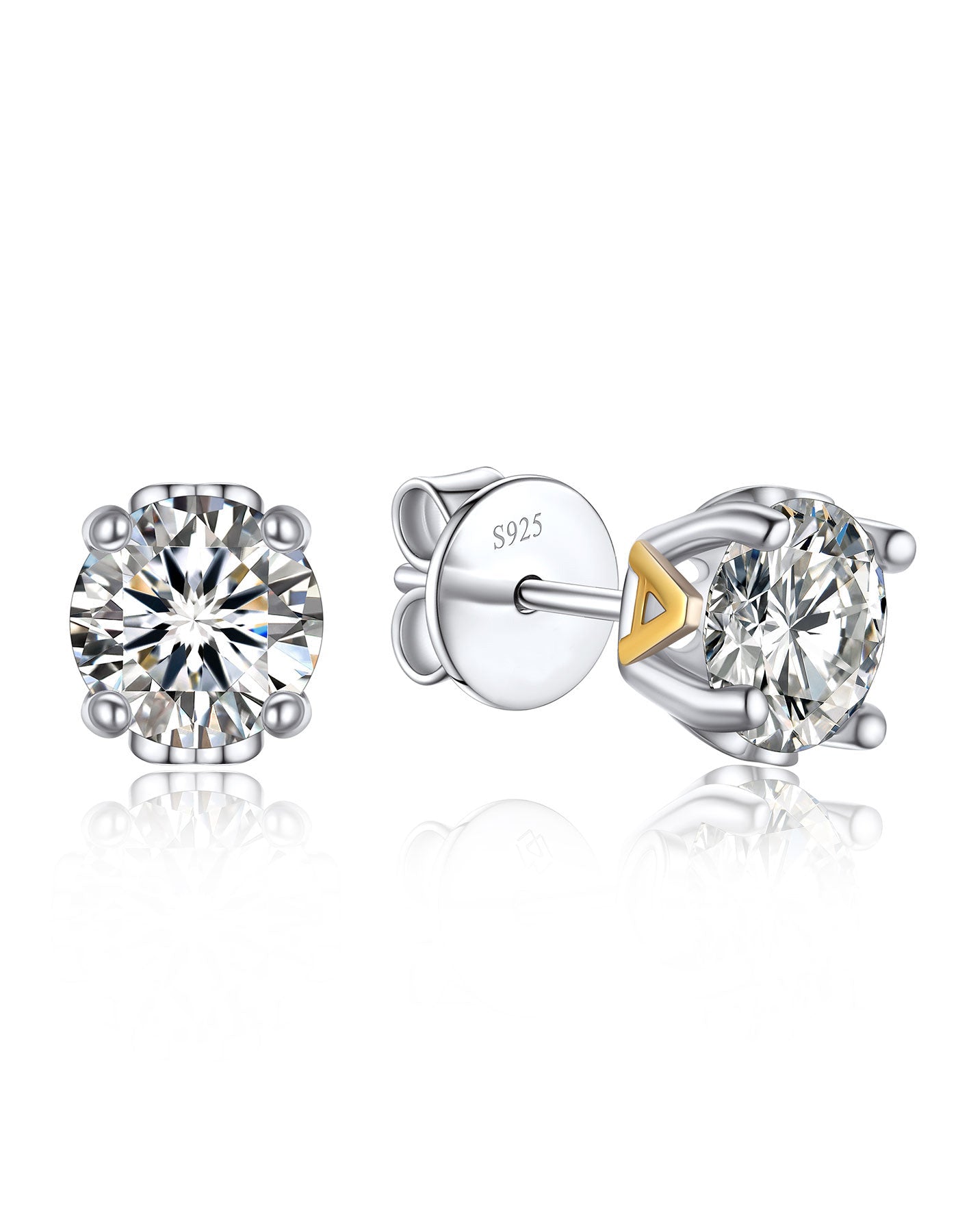 Ahabobo Initial Moissanite Stud Earrings For Women