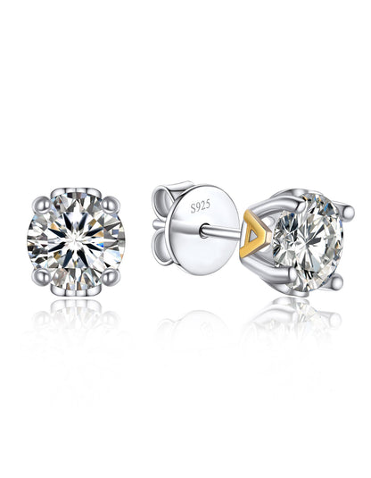 Ahabobo Initial Moissanite Stud Earrings For Women