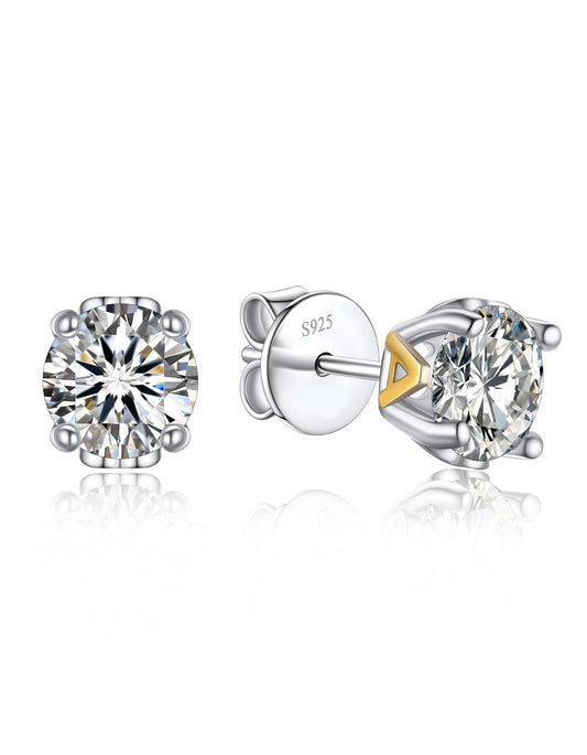 Ahabobo Initial Moissanite Stud Earrings For Women