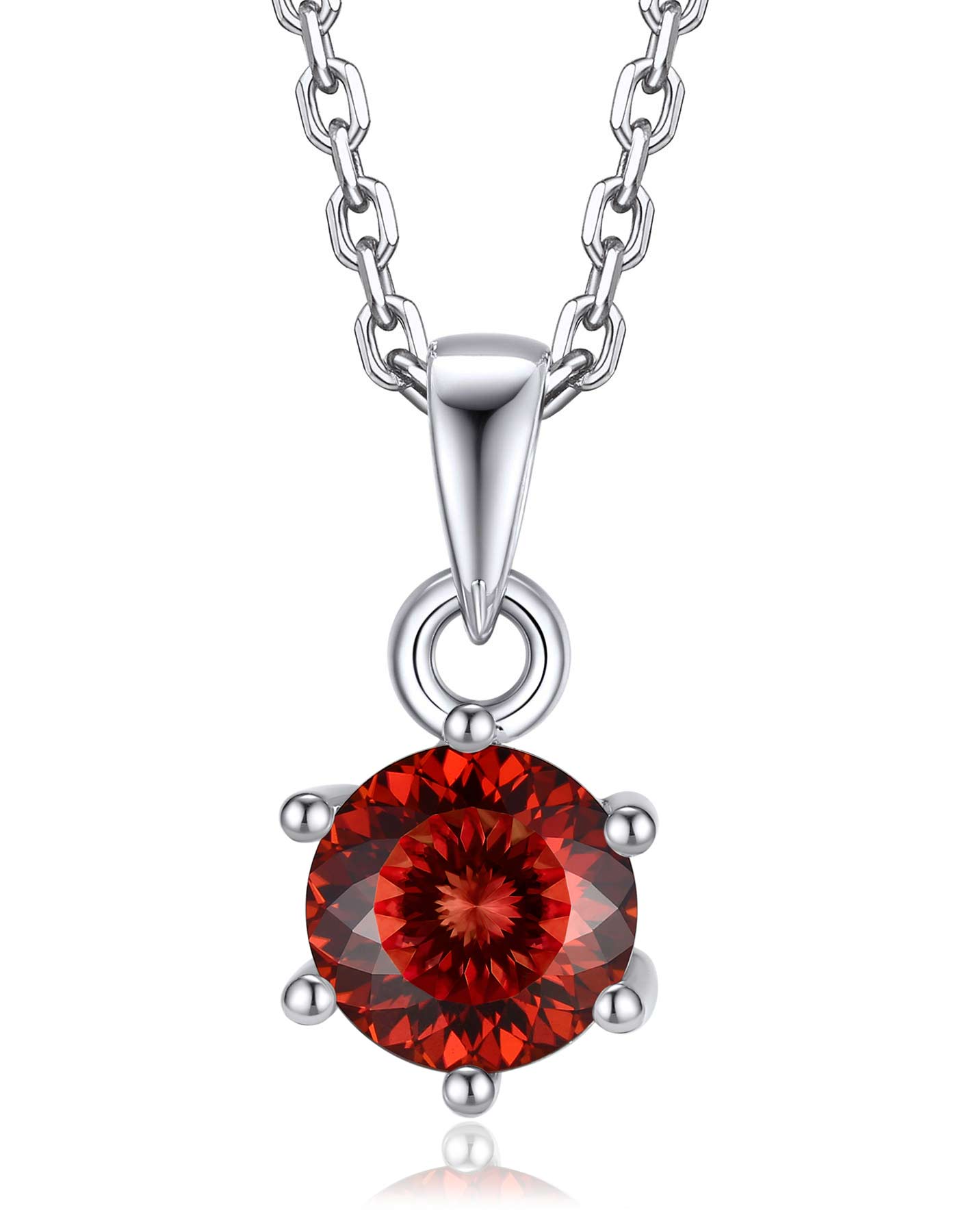 Ahabobo Sterling Silver Birthstone Moissanite Necklace For Women