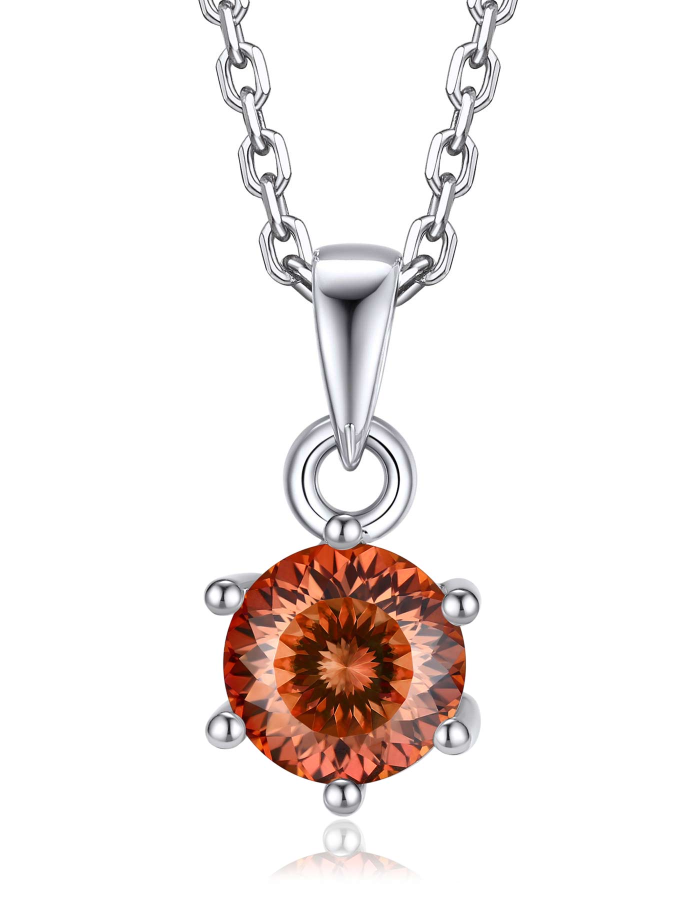 Ahabobo Sterling Silver Birthstone Moissanite Necklace For Women