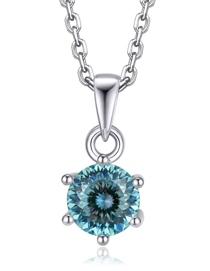 Ahabobo Sterling Silver Birthstone Moissanite Necklace For Women