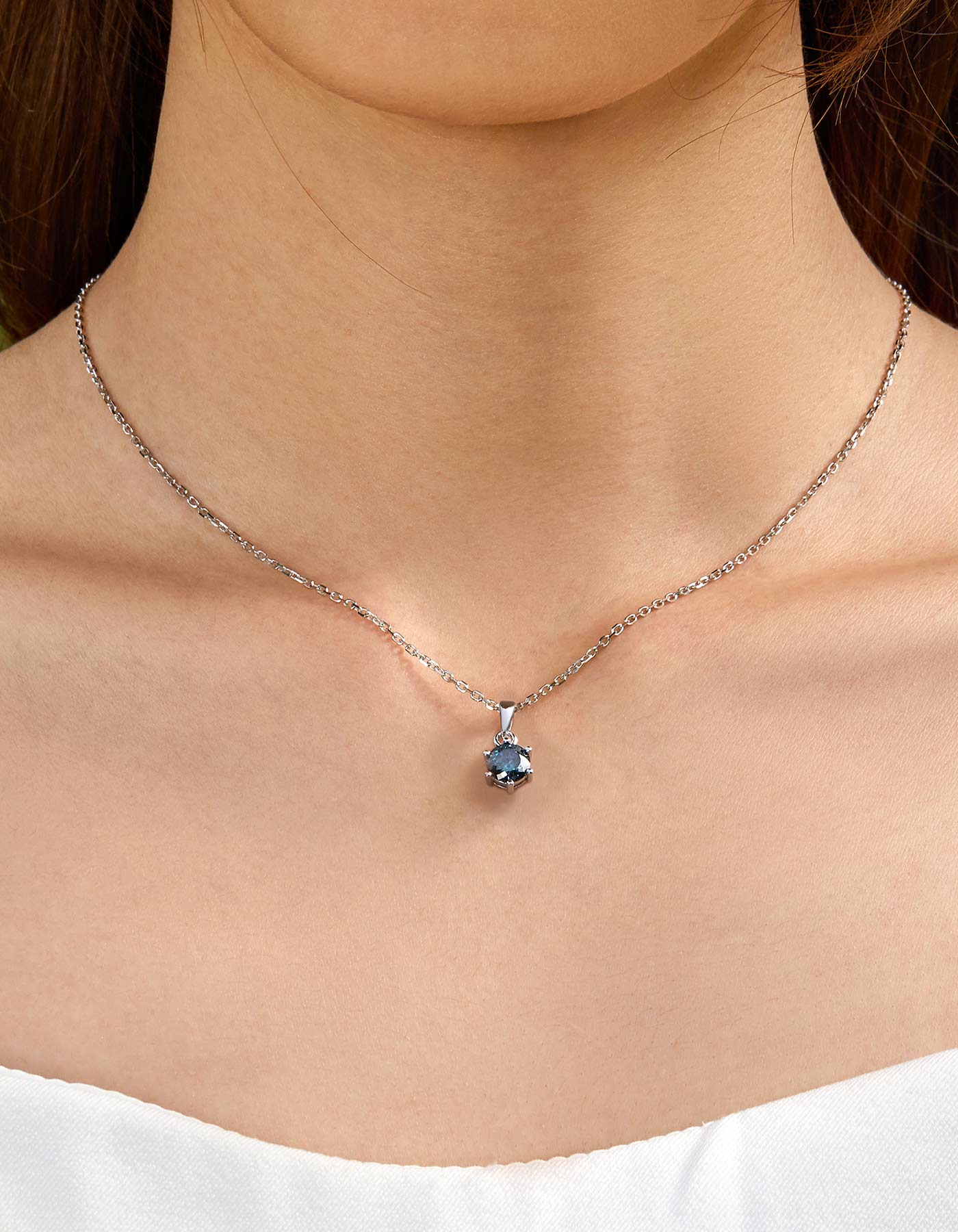Ahabobo Sterling Silver Birthstone Moissanite Necklace For Women