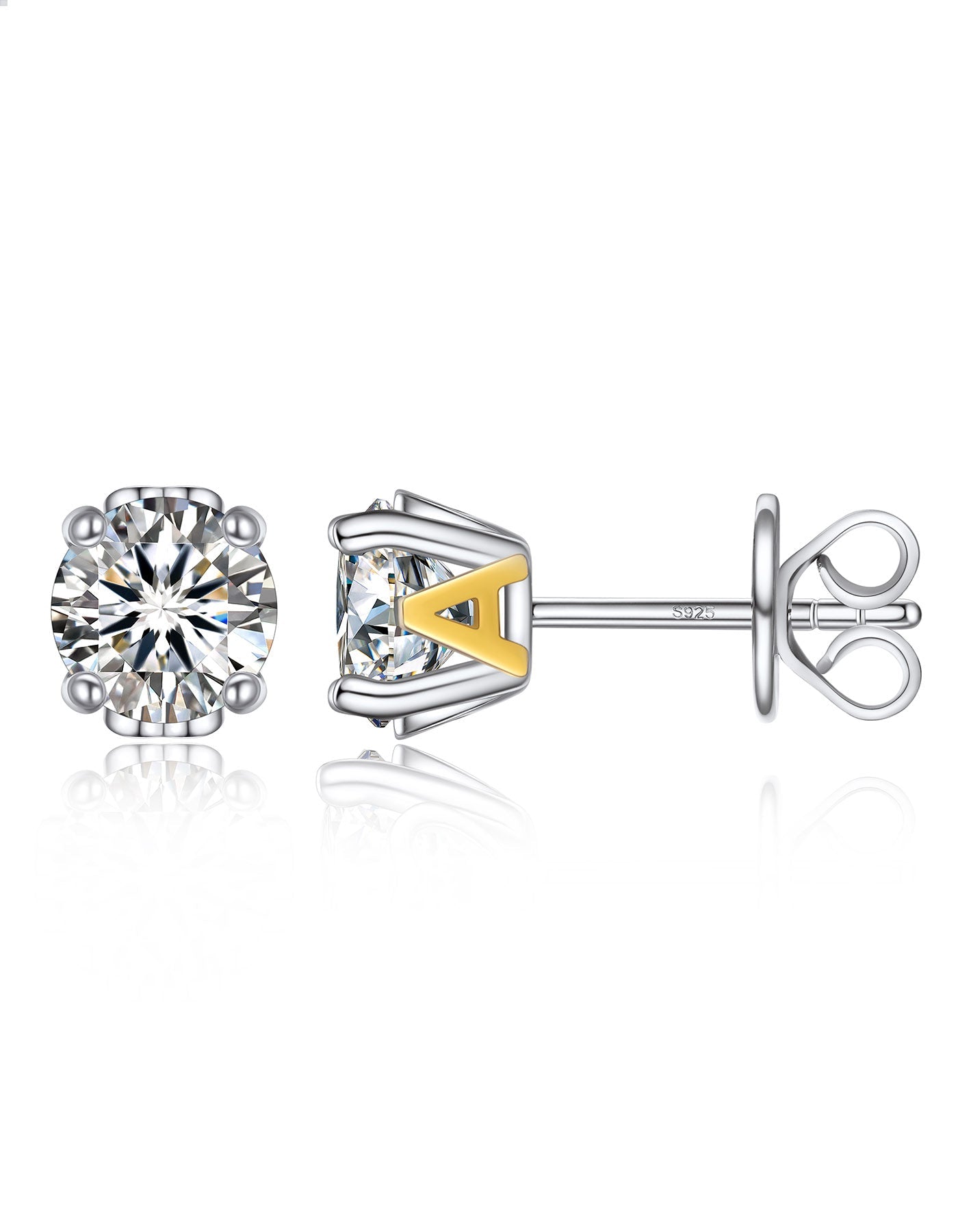 Ahabobo Initial Moissanite Stud Earrings For Women
