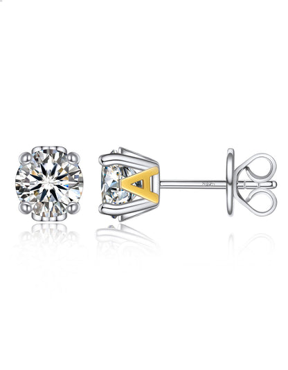 Ahabobo Initial Moissanite Stud Earrings For Women