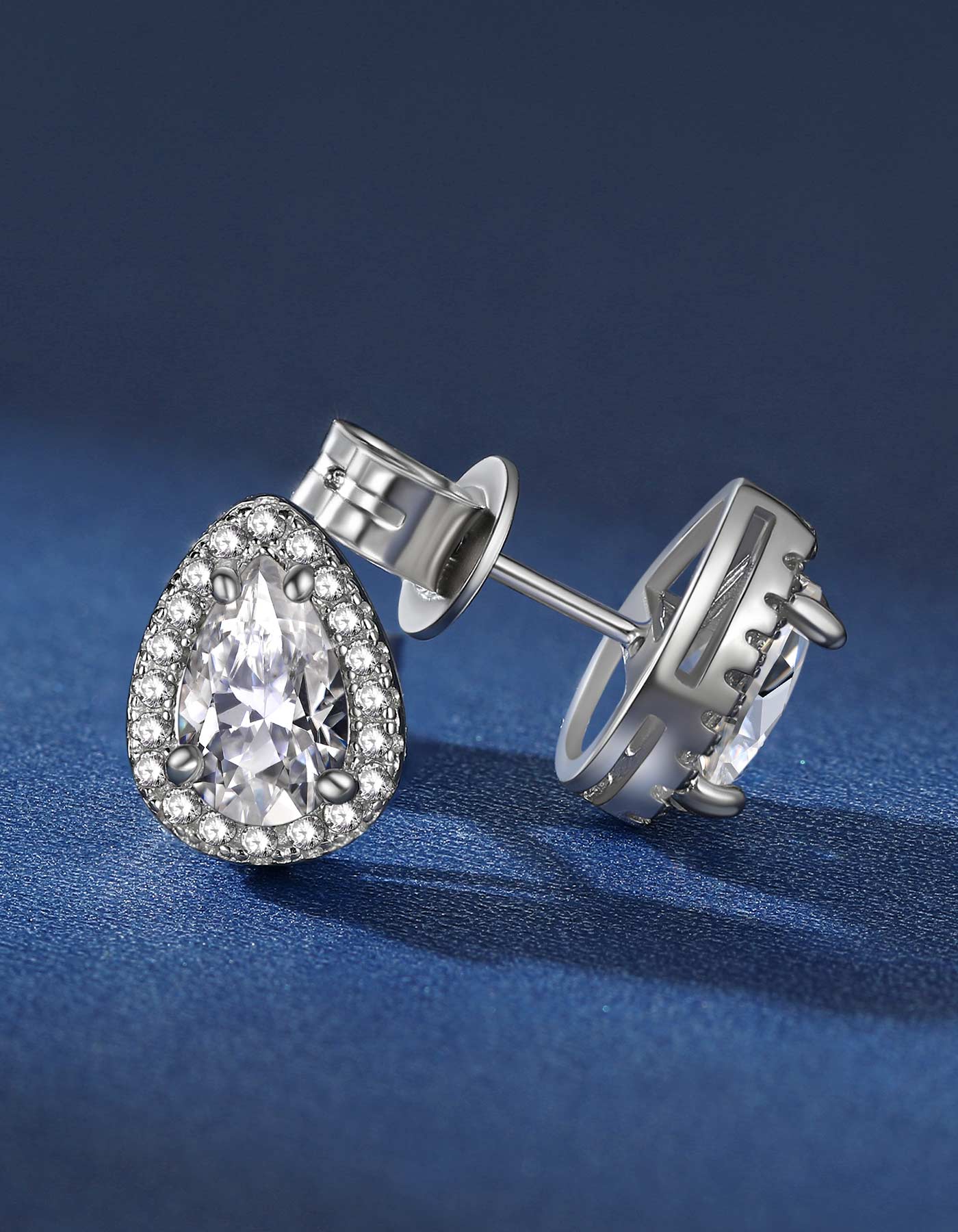 Ahabobo Pear Cut Moissanite Stud Earrings For Women