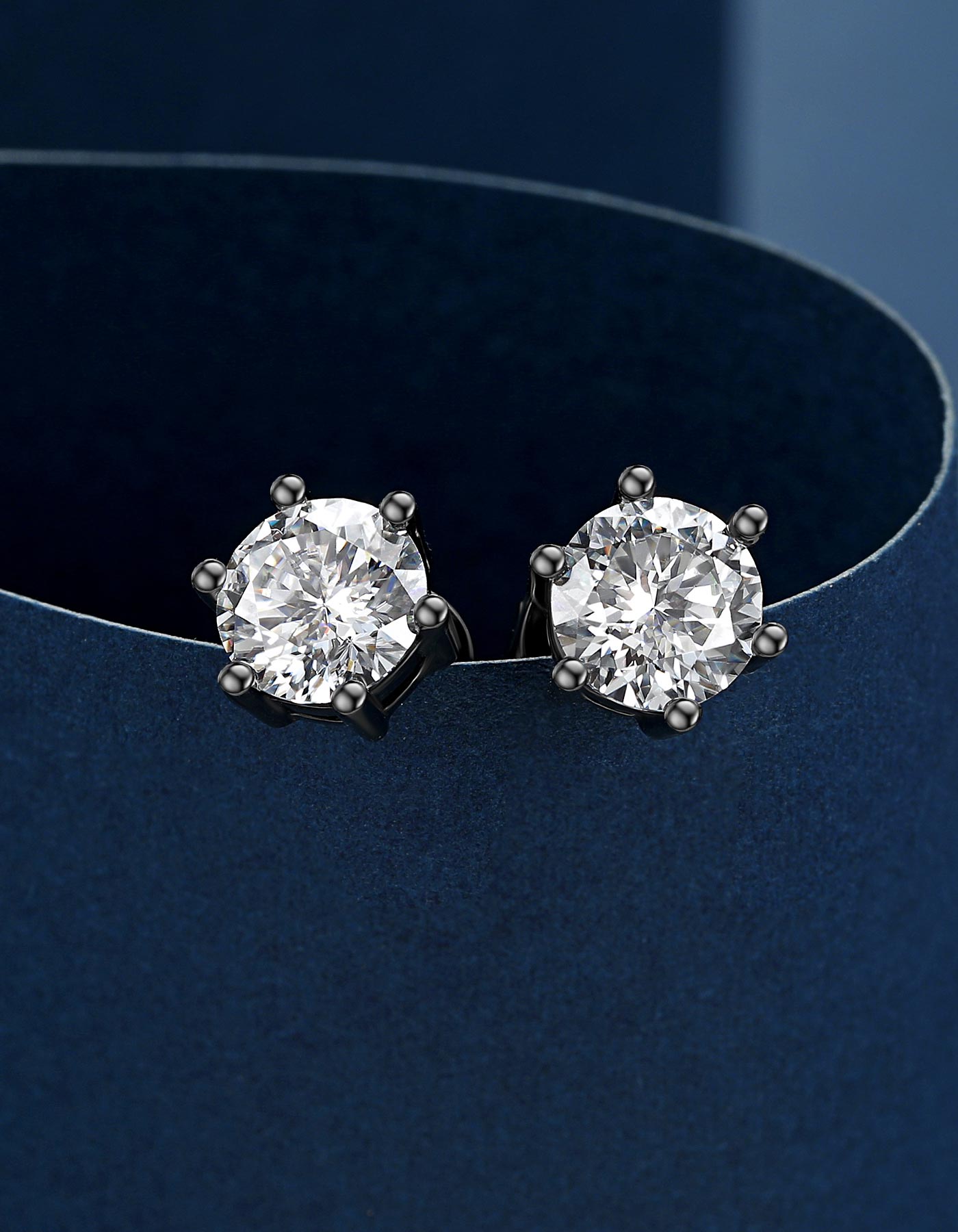 Ahabobo Moissante Stud Earrings 6-Prong Earrings