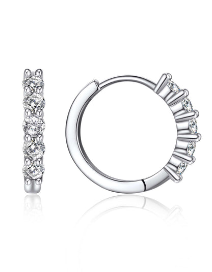 Ahabobo Moissanite Hoop Earrings For Women in Silver