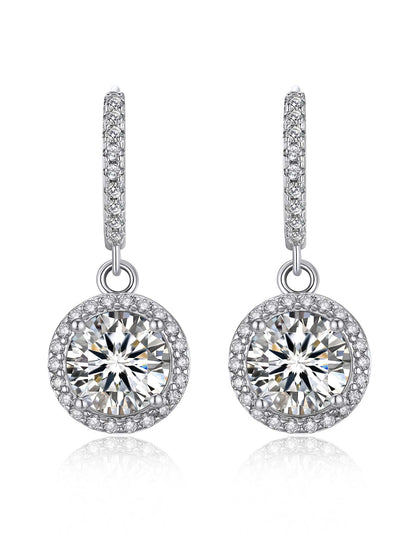 Ahabobo Halo Moissanite Hoop Earrings For Women