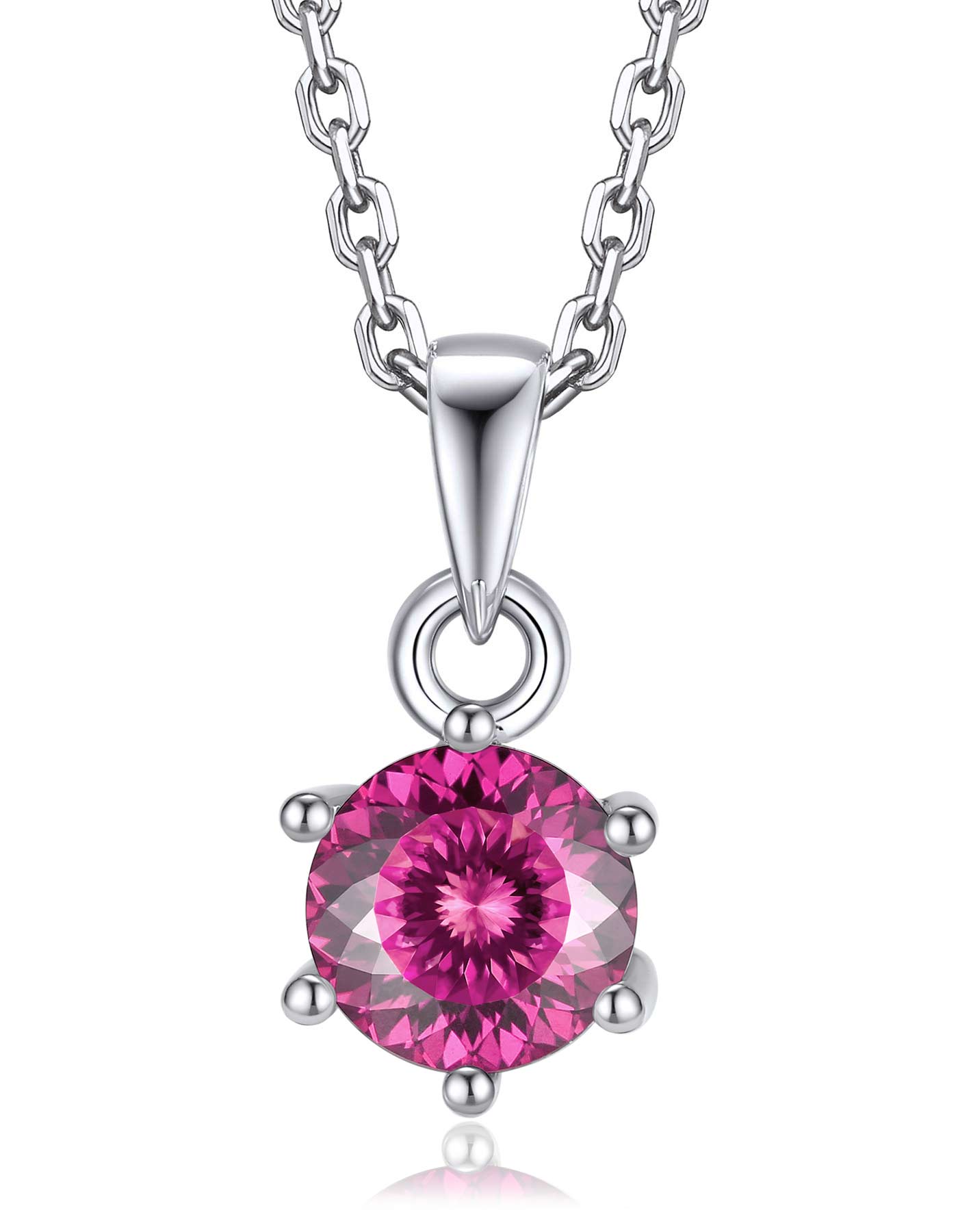 Ahabobo Sterling Silver Birthstone Moissanite Necklace For Women