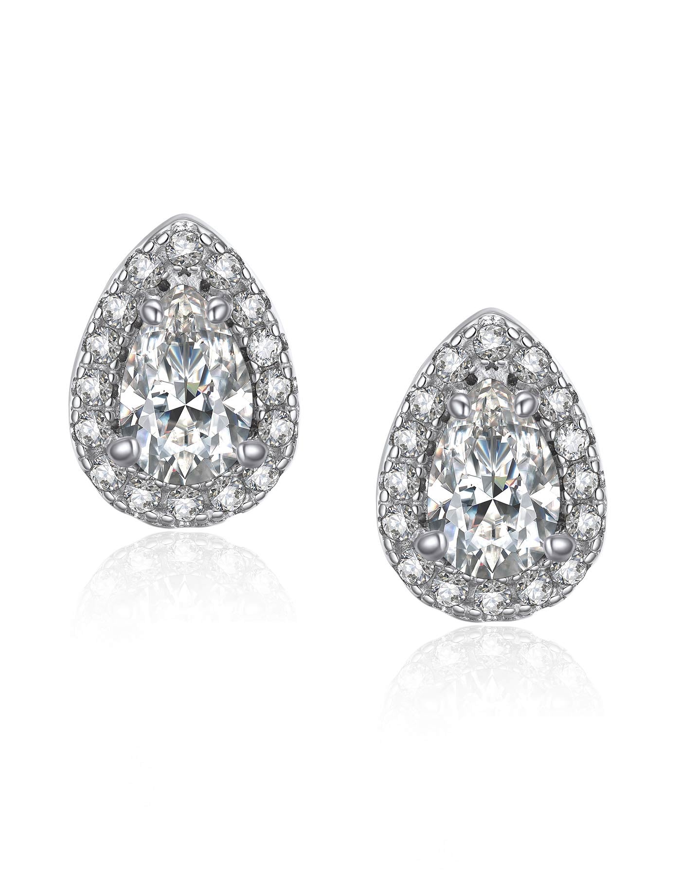 Ahabobo Pear Cut Moissanite Stud Earrings For Women