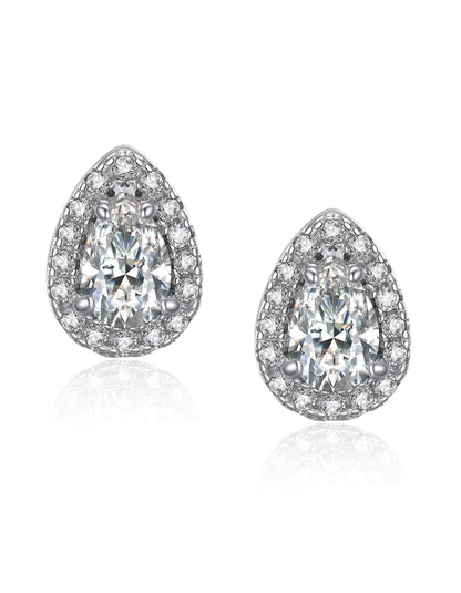 Ahabobo Pear Cut Moissanite Stud Earrings For Women