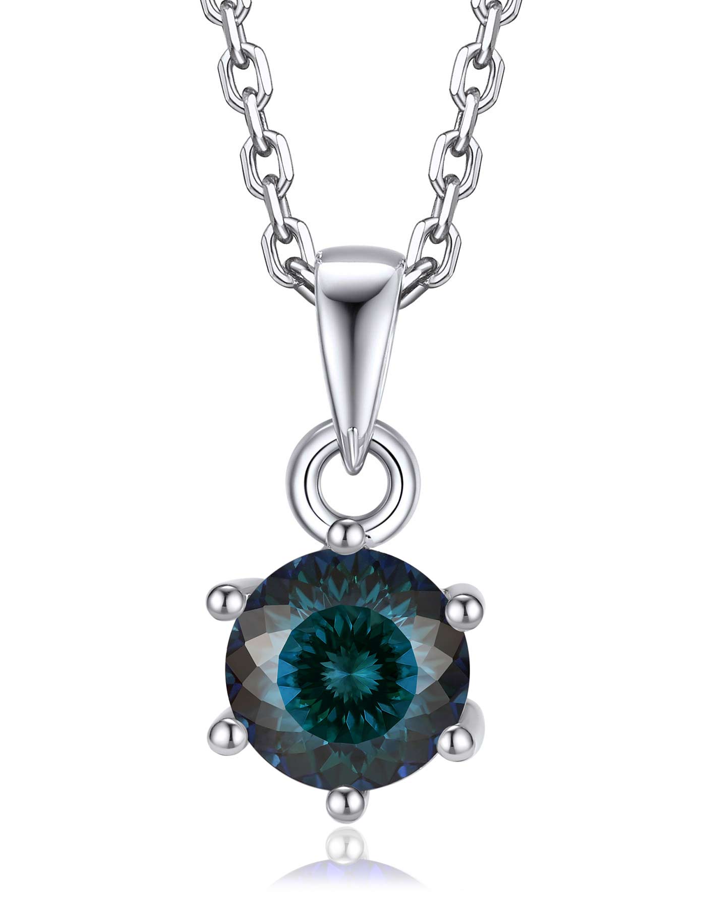 Ahabobo Sterling Silver Birthstone Moissanite Necklace For Women