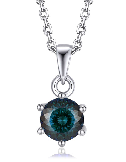 Ahabobo Sterling Silver Birthstone Moissanite Necklace For Women