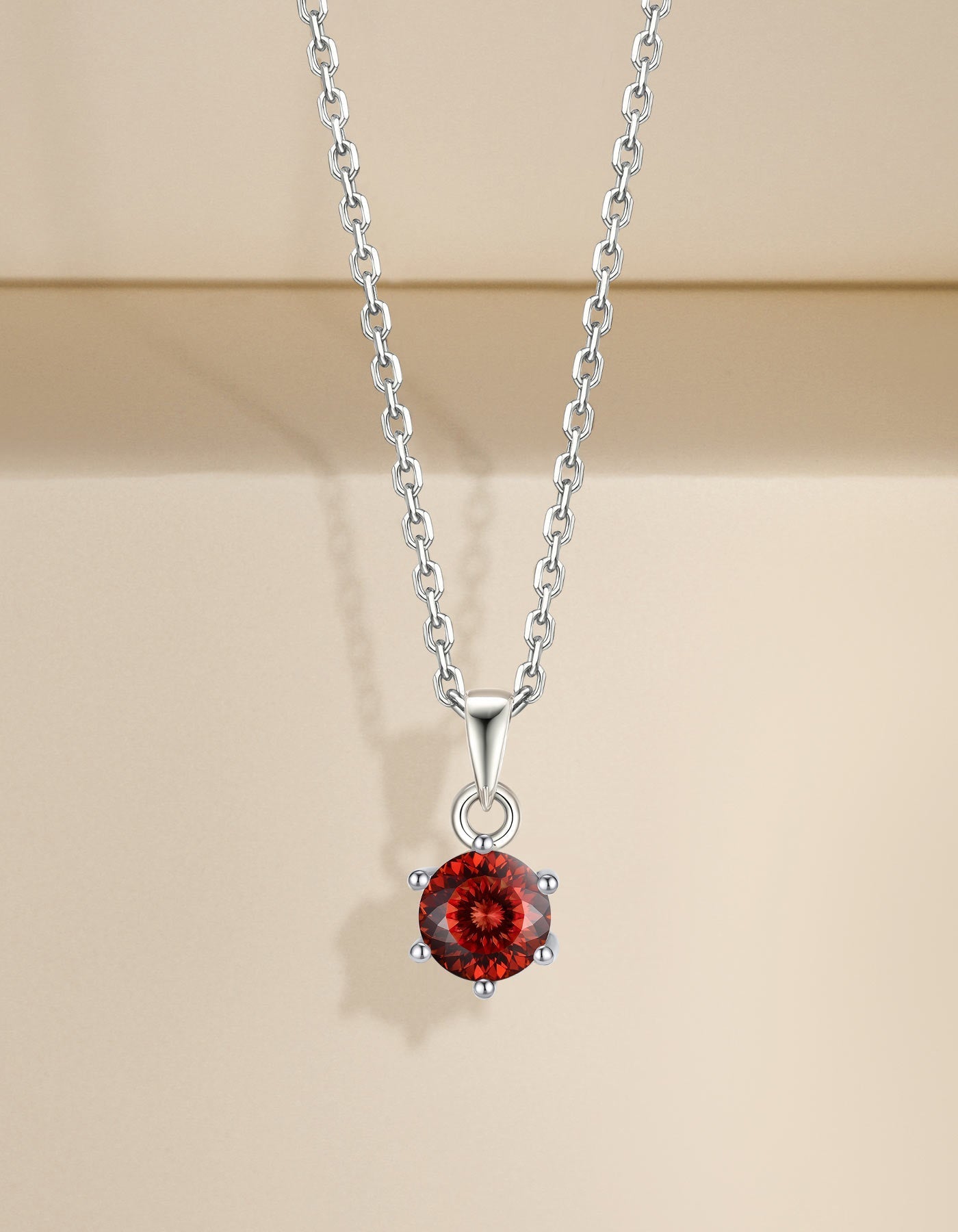 Ahabobo Sterling Silver Birthstone Moissanite Necklace For Women