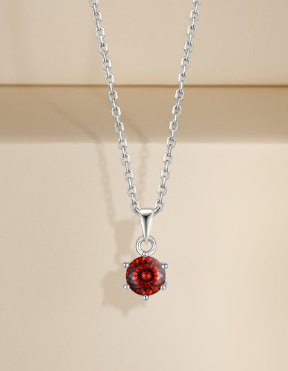 Ahabobo Sterling Silver Birthstone Moissanite Necklace For Women