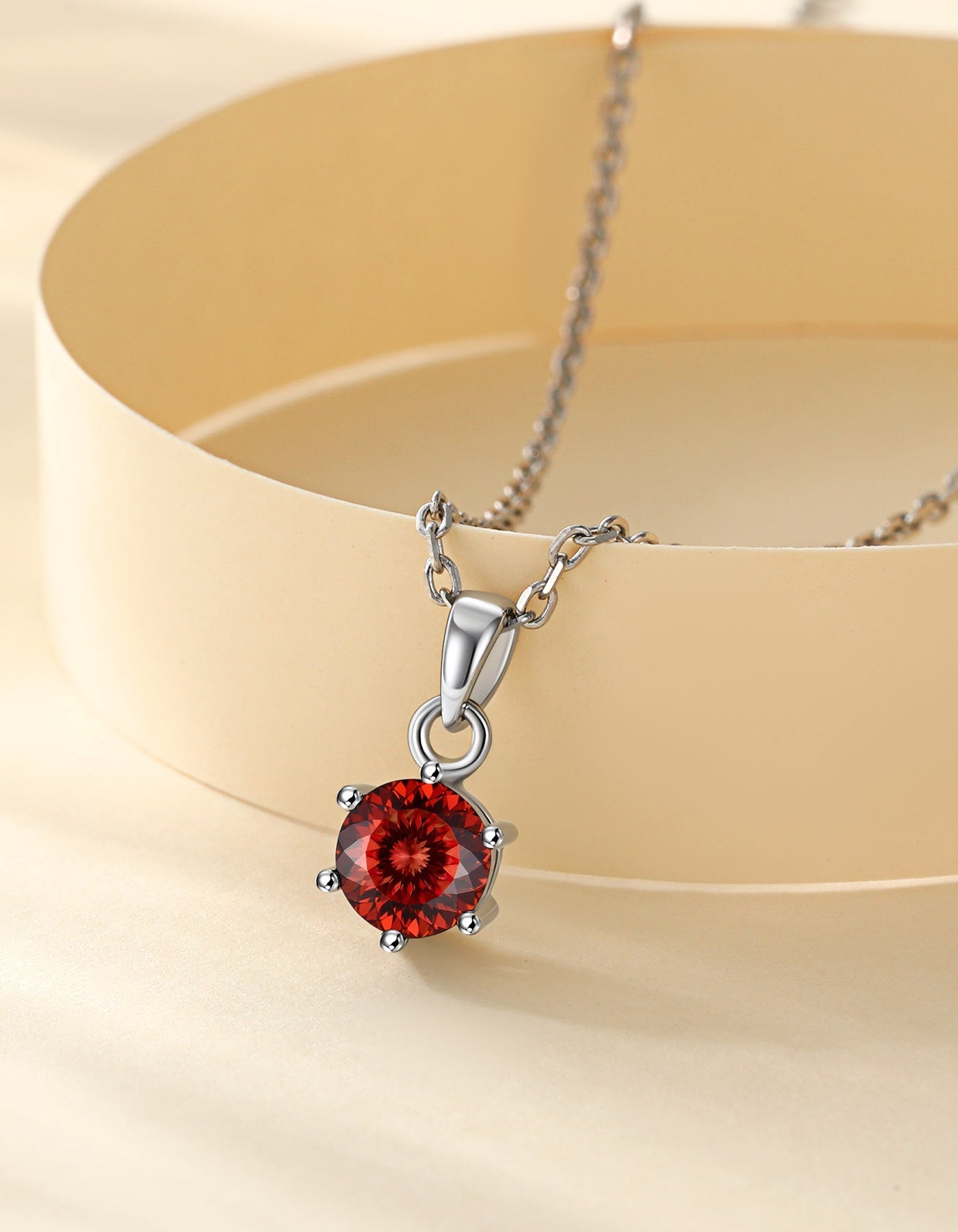 Ahabobo Sterling Silver Birthstone Moissanite Necklace For Women