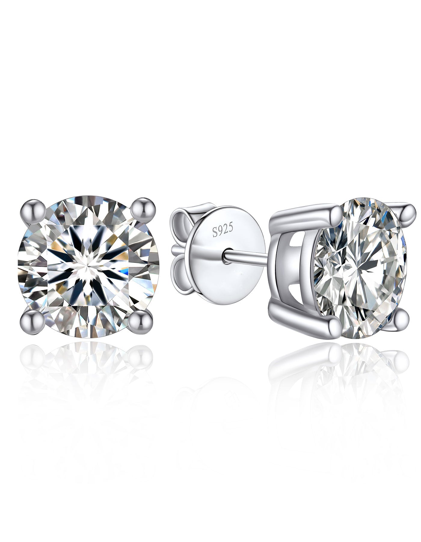 Ahabobo Moissanite Brilliant Stud Earrings for Women Men