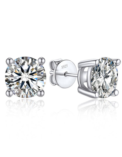 Ahabobo Moissanite Brilliant Stud Earrings for Women