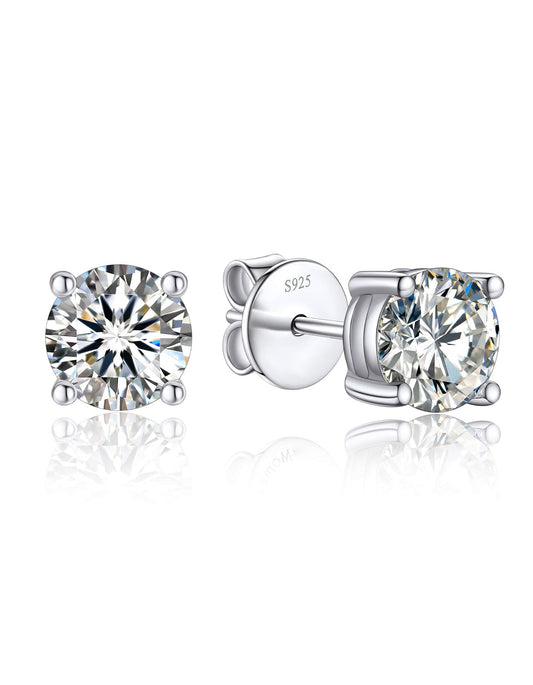 Ahabobo Moissanite Brilliant Stud Earrings for Women