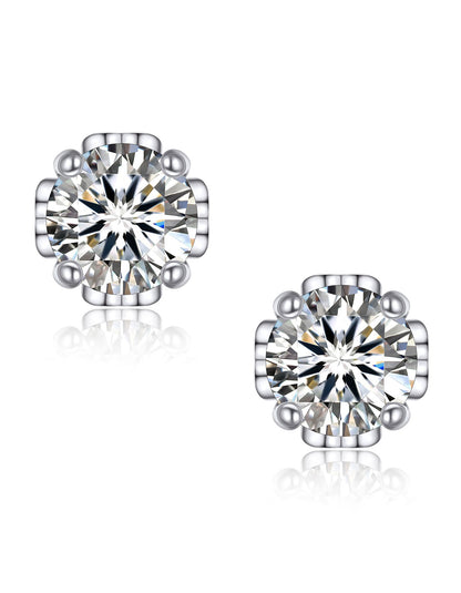 Ahabobo Moissanite Stud Earrings With Heart for Women