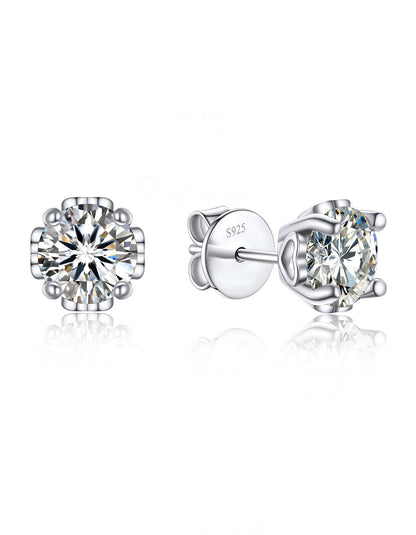 Ahabobo Moissanite Stud Earrings With Heart for Women