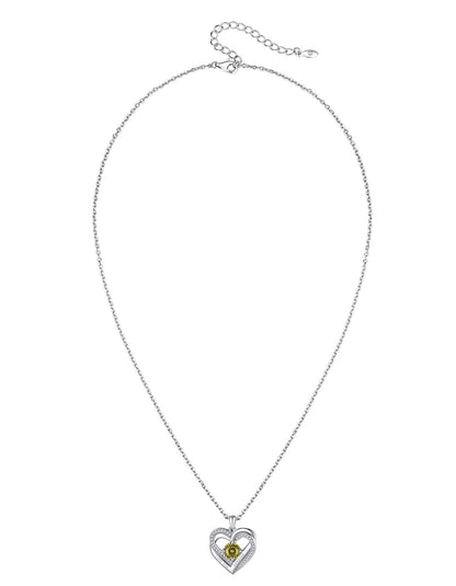 Ahabobo Twisted Love Heart Birthstone Necklace For Women Mom