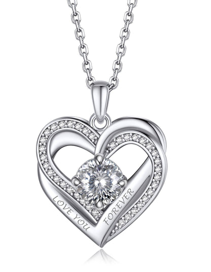 Ahabobo Twisted Love Heart Birthstone Necklace For Women Mom