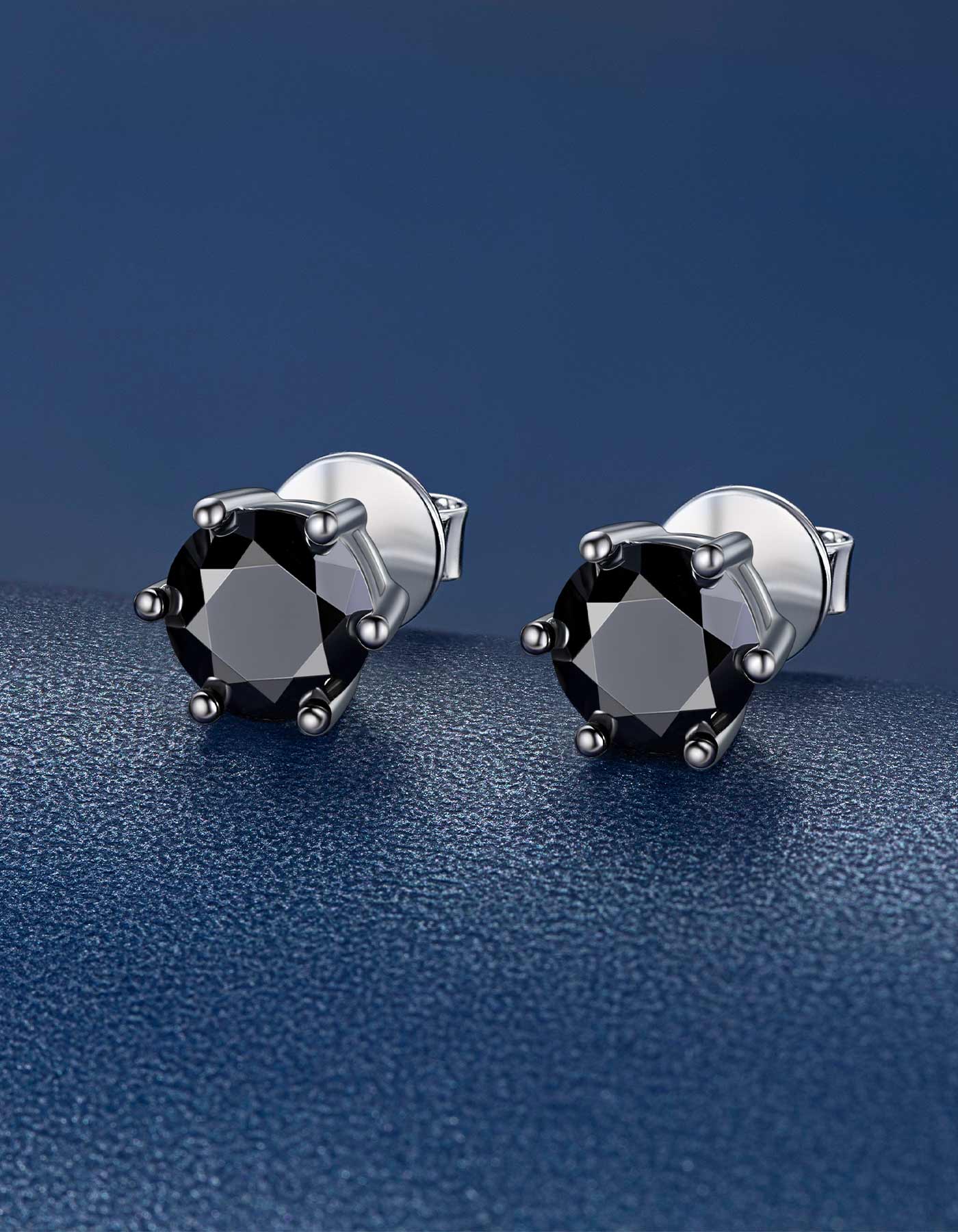 Ahabobo Black Solitaire Moissanite Stud Earrings for Women Men