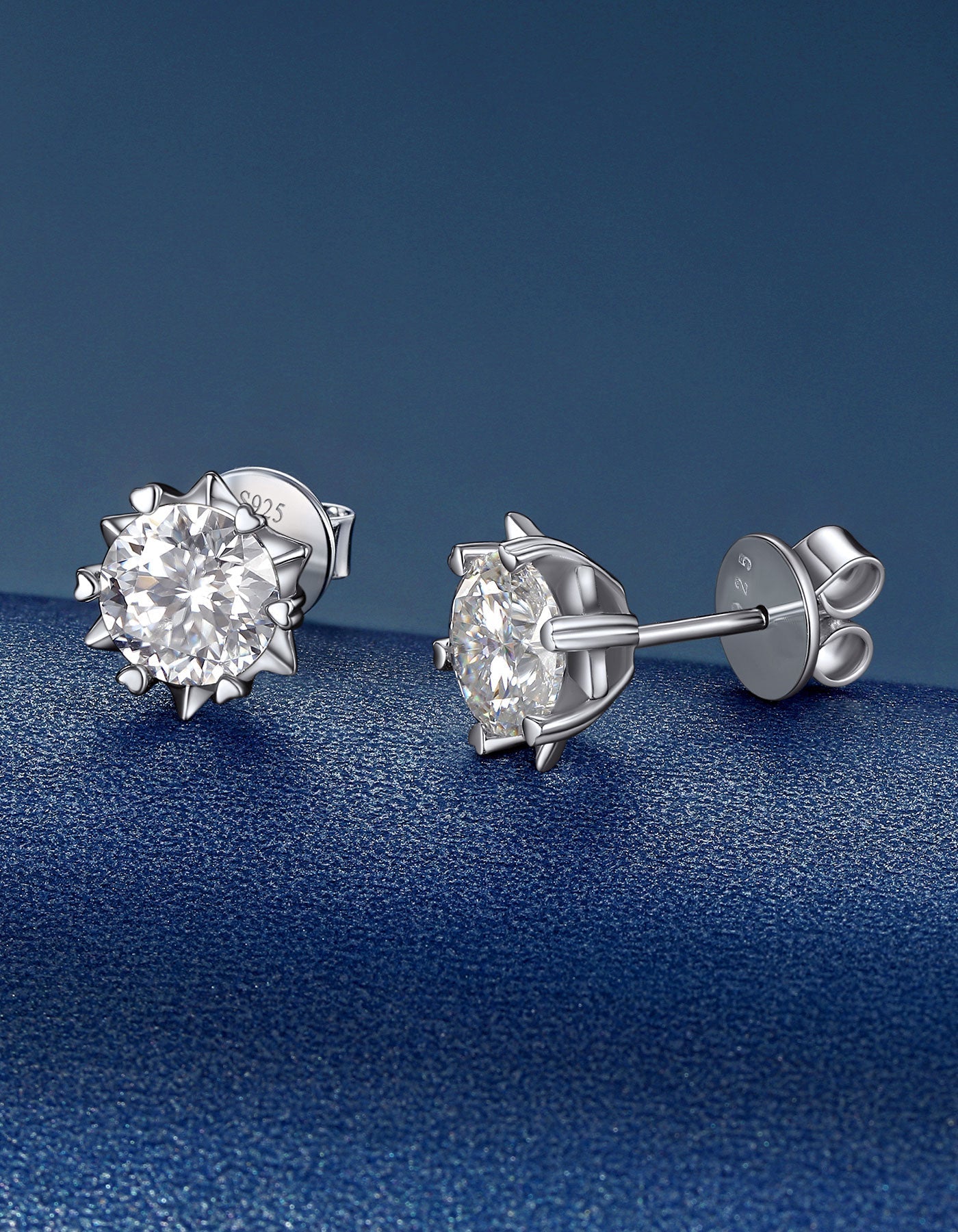 Ahabobo Moissanite Earrings Snowflake Stud Earrings