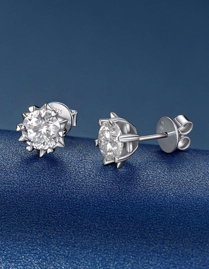 Ahabobo Moissanite Earrings Snowflake Stud Earrings