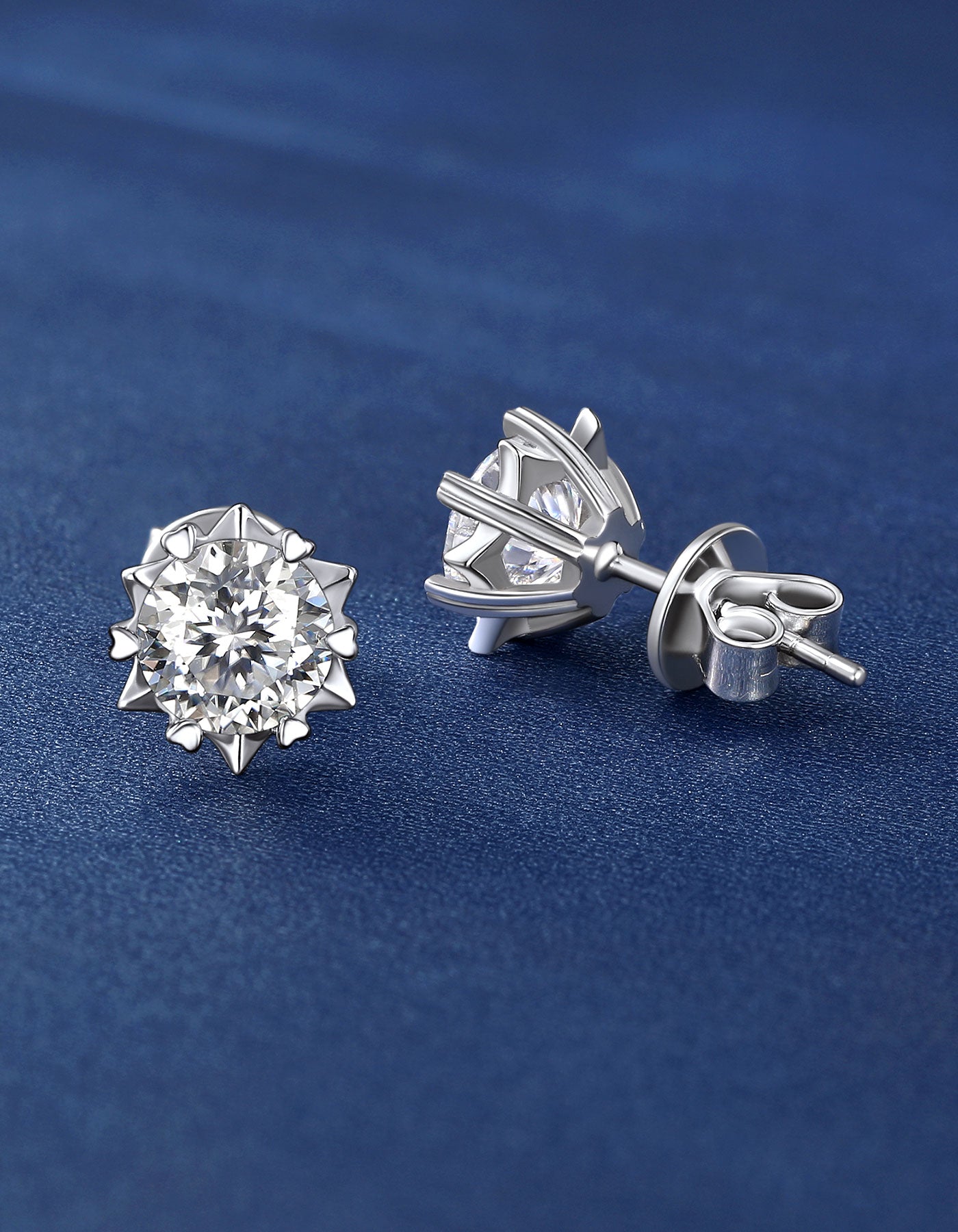 Ahabobo Moissanite Earrings Snowflake Stud Earrings
