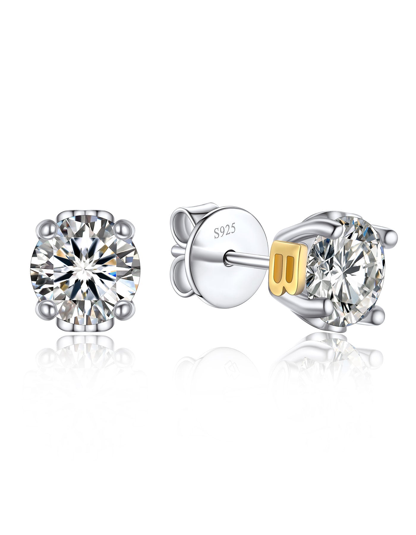Ahabobo Initial Moissanite Stud Earrings For Women