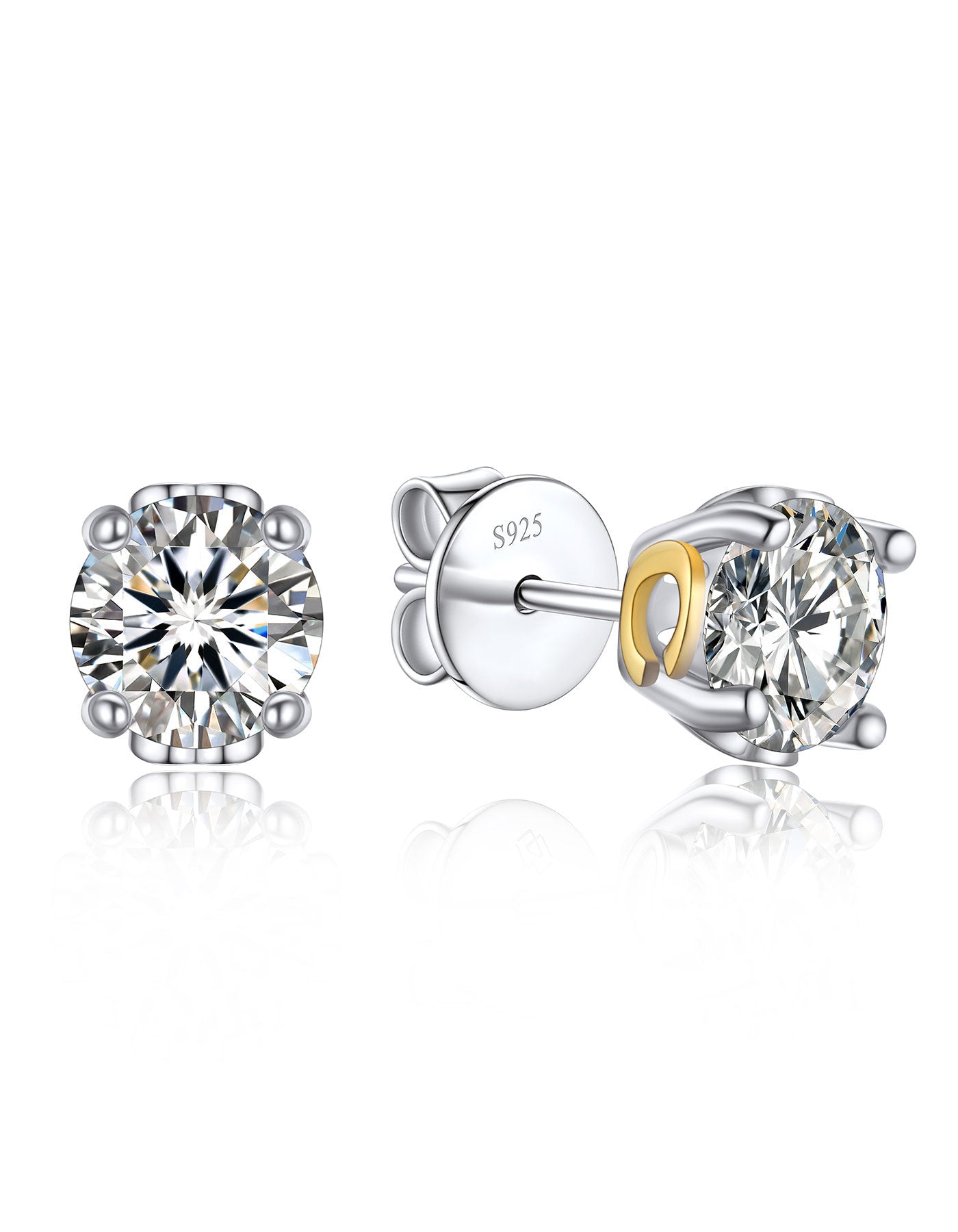 Ahabobo Initial Moissanite Stud Earrings For Women
