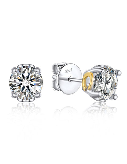 Ahabobo Initial Moissanite Stud Earrings For Women
