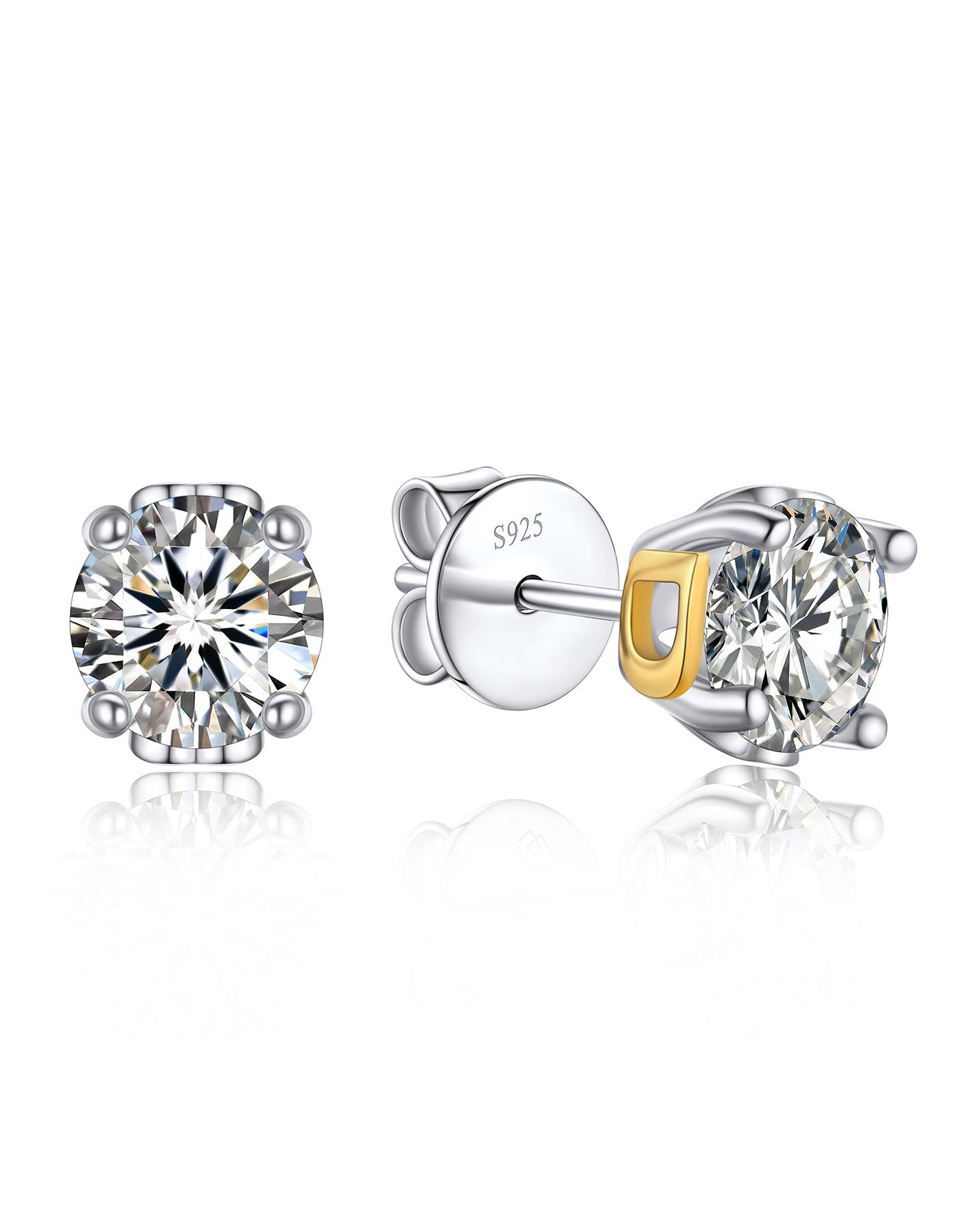 Ahabobo Initial Moissanite Stud Earrings For Women